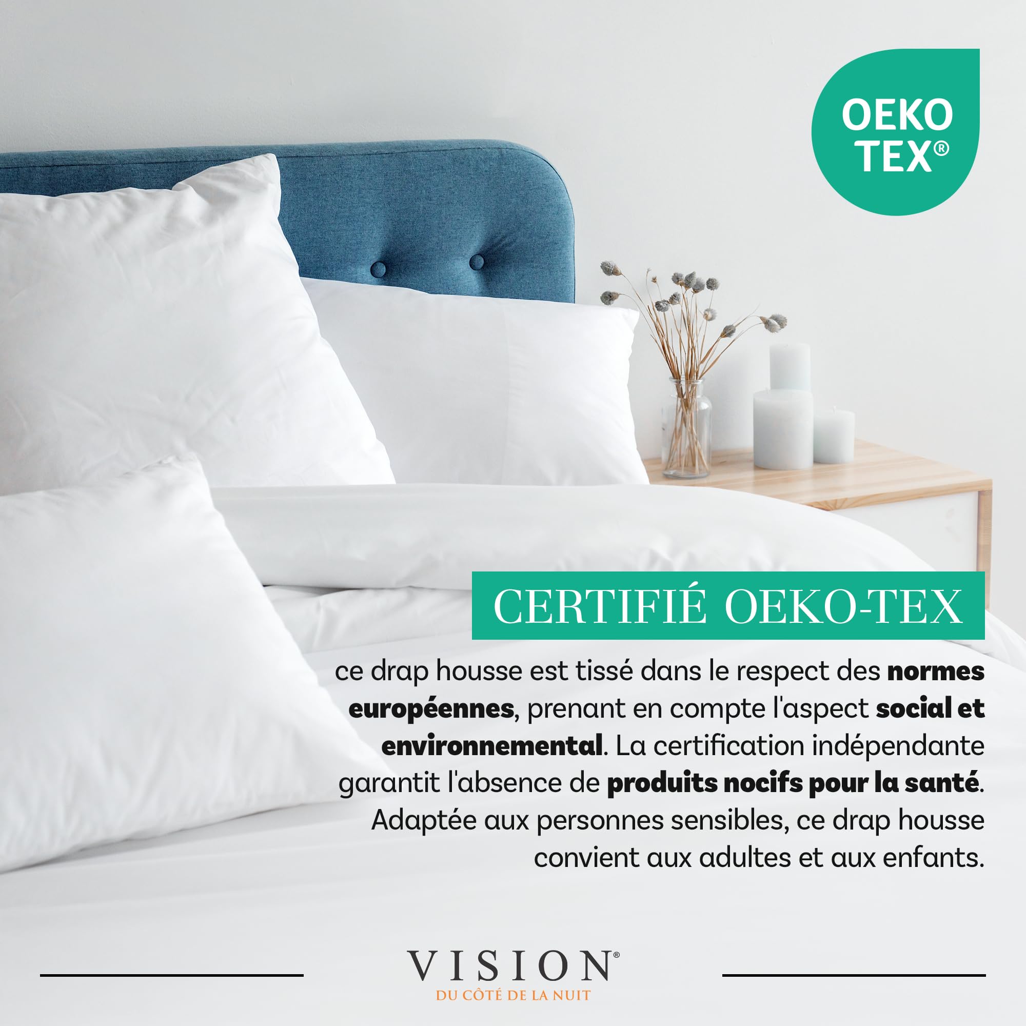 DOMIVA Lot 2 Draps Housse Uni - Jersey - Oeko-Tex - Blanc/Nude - 70 X 140 Cm 83851688