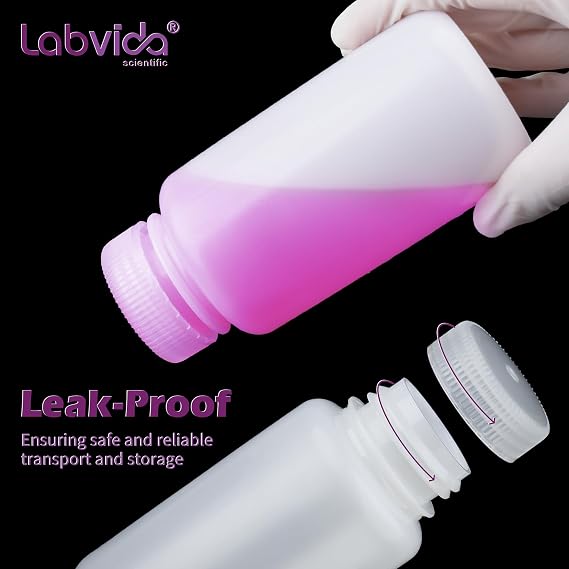 6pcs 250ml Round Plastic Reagent Media Bottles, LVAN002