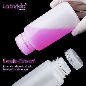 6pcs 250ml Round Plastic Reagent Media Bottles, LVAN002