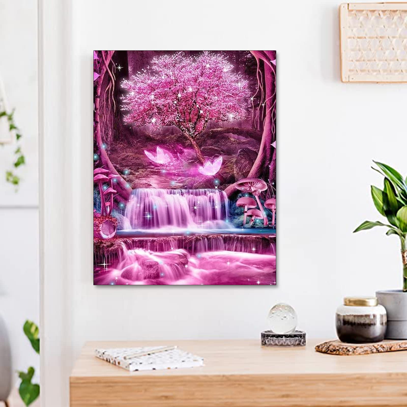 40X50) Carré Diamond Painting Kit Cascade Fluo Rose - Dcidbei