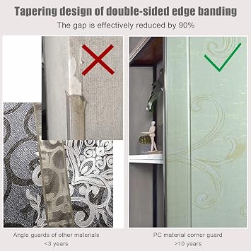 2pcs Clear Corner Guard Edge Protector,Plastic Self-Adhesive Proofing Corner Trim Strip,90-Degree Corner Trim Strip for Home Balcony Windowsill Safety(3x50cm/1.18x20in, Clear)