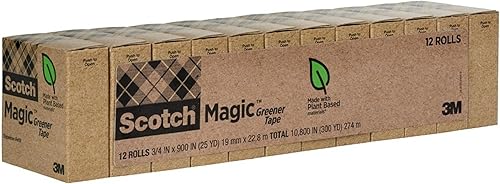 Miniatura 2 de Scotch Magic Greener Tape, Invisible Tape for Fixing Paper, Office Supplies and Back to School Supplies, 0.75 in .x 900 in., 12 Rolls