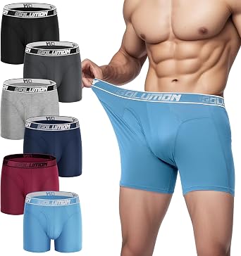 IGOLUMON Bamboo Mens Boxers Shorts Multipack Soft Comfortable 6 Pack Mens Underwear Trunks Briefs with Open Fly - No Itchy Labels - Moisture Wicking