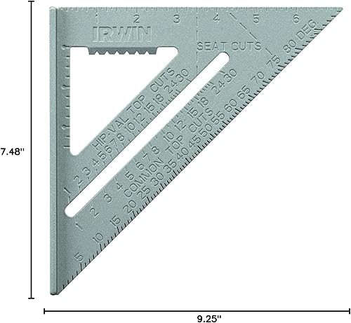 Miniatura 2 de IRWIN Herramientas Rafter Cuadrado, Aluminio, 7 Pulgadas (1794464), Plata