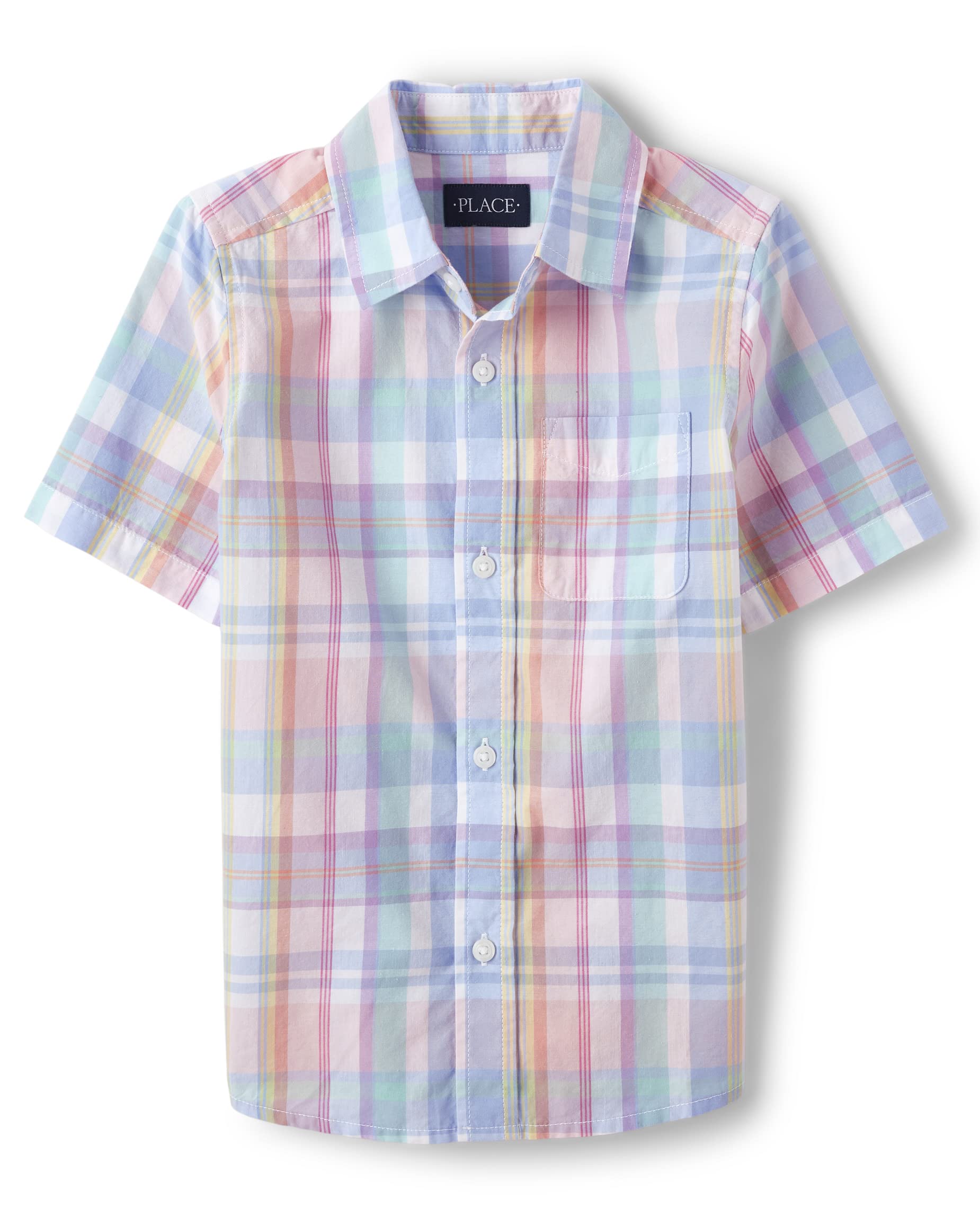 The Children's Place,Short Sleeve Button Down Shirt,Tidal,Small (5/6) — view 21