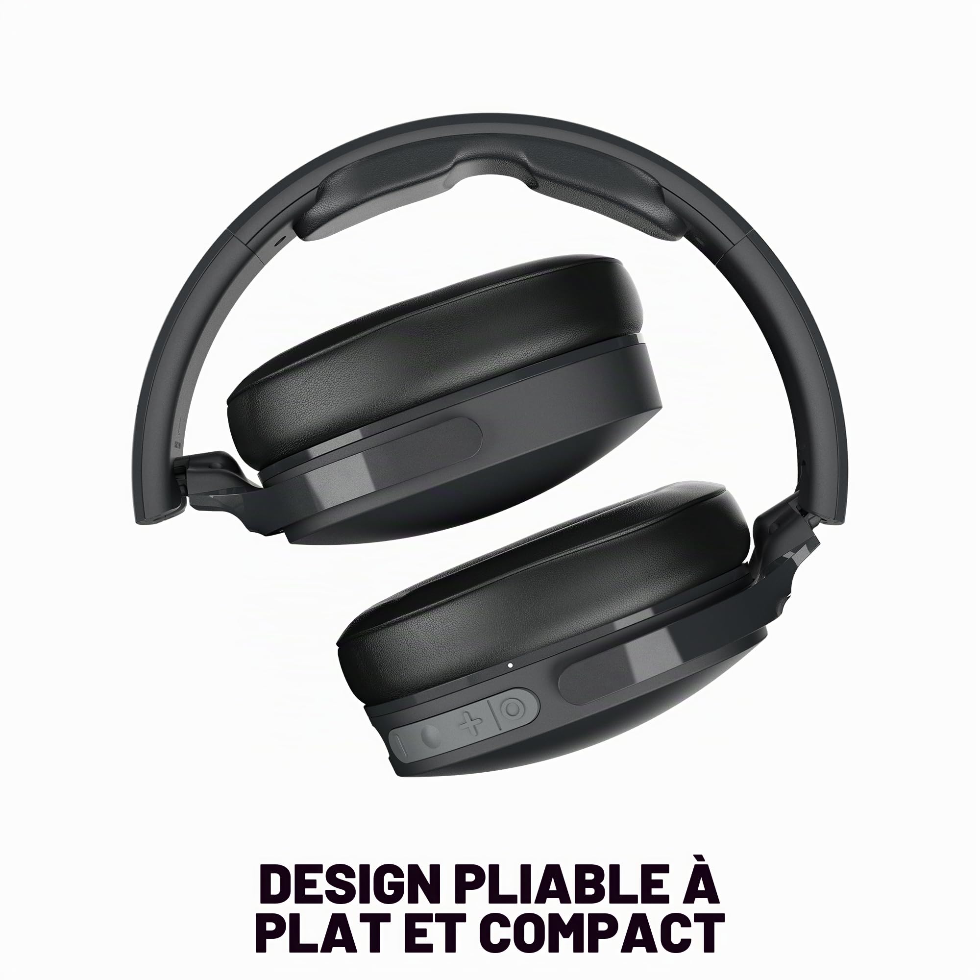 Skullcandy Hesh Evo Casque Circum-Auriculaire Bluetooth sans Fil, Ajustement Isolant du Bruit, 36 Heures d’Autonomie, Conception Légère et Pliable - Noir