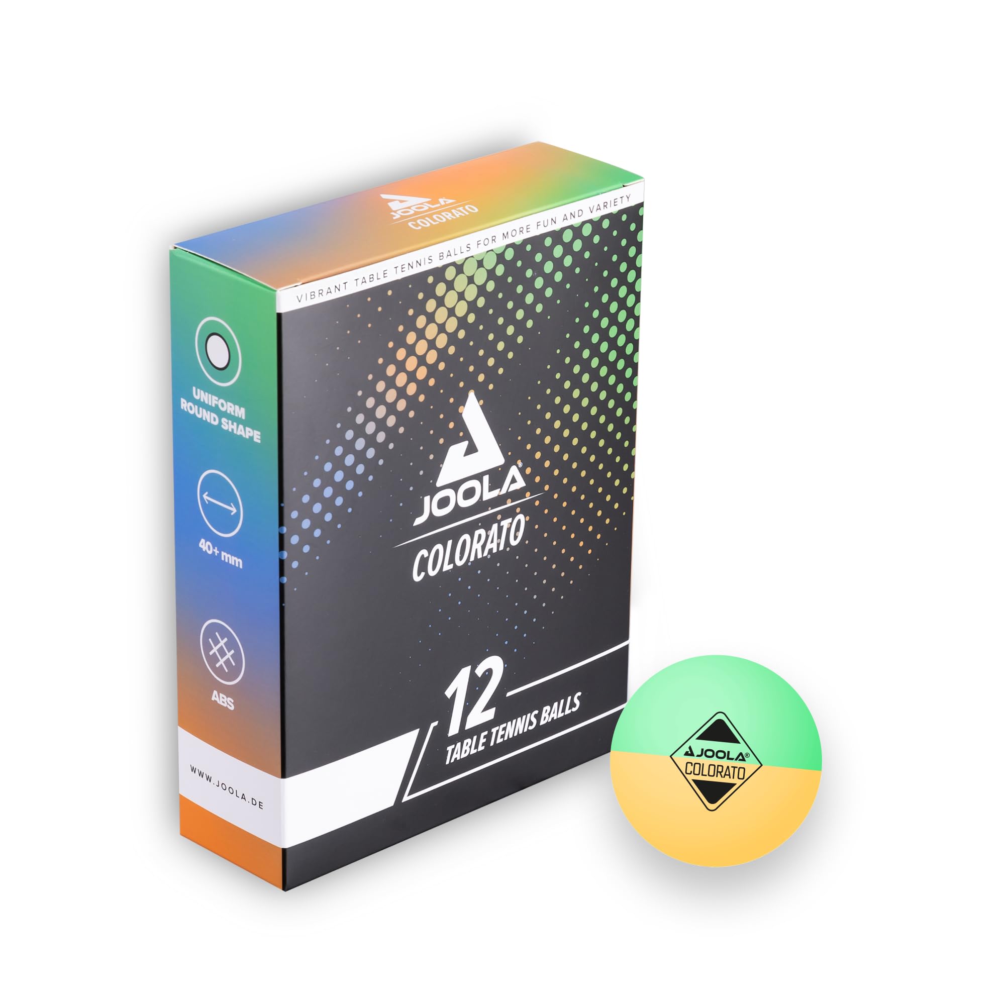 Joola Colorato - Juego de Pelotas de Ping Pong (12 Pelotas)
