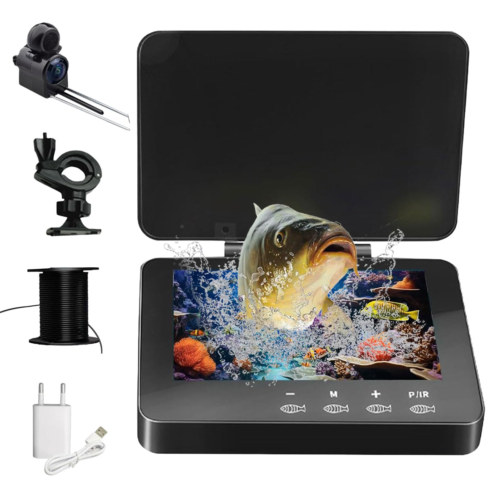 Kocusu Caméra sous-marine portable avec écran IPS de 4