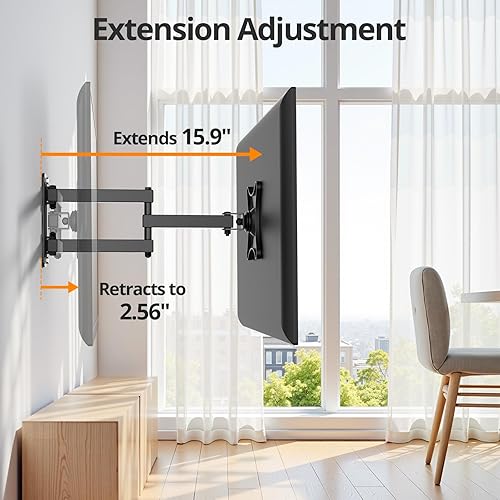 Miniatura 4 de Soporte de montaje en pared para monitor de TV de movimiento completo para la mayoría de pantallas LED LCD curvadas de 13 a 32 pulgadas, extensión
