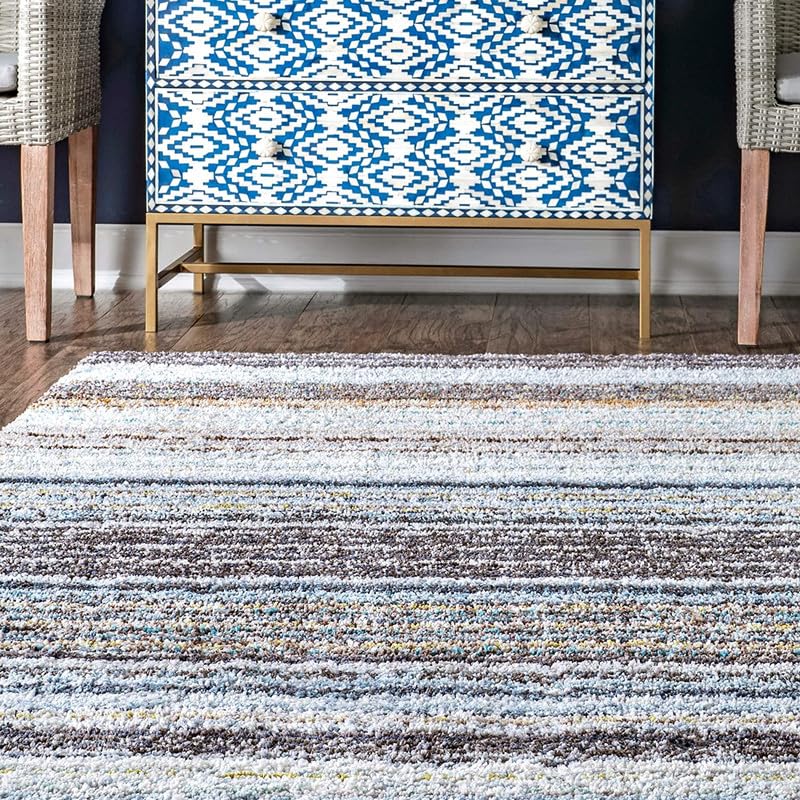 Image of Shaggy Area Rug - Extra Plush Luxury Carpet, Super Soft & Cozy Feel| Perfect for Living Room, Bedroom, and Stylish Home Decor- Teal Mixture (4 x 6 ft)