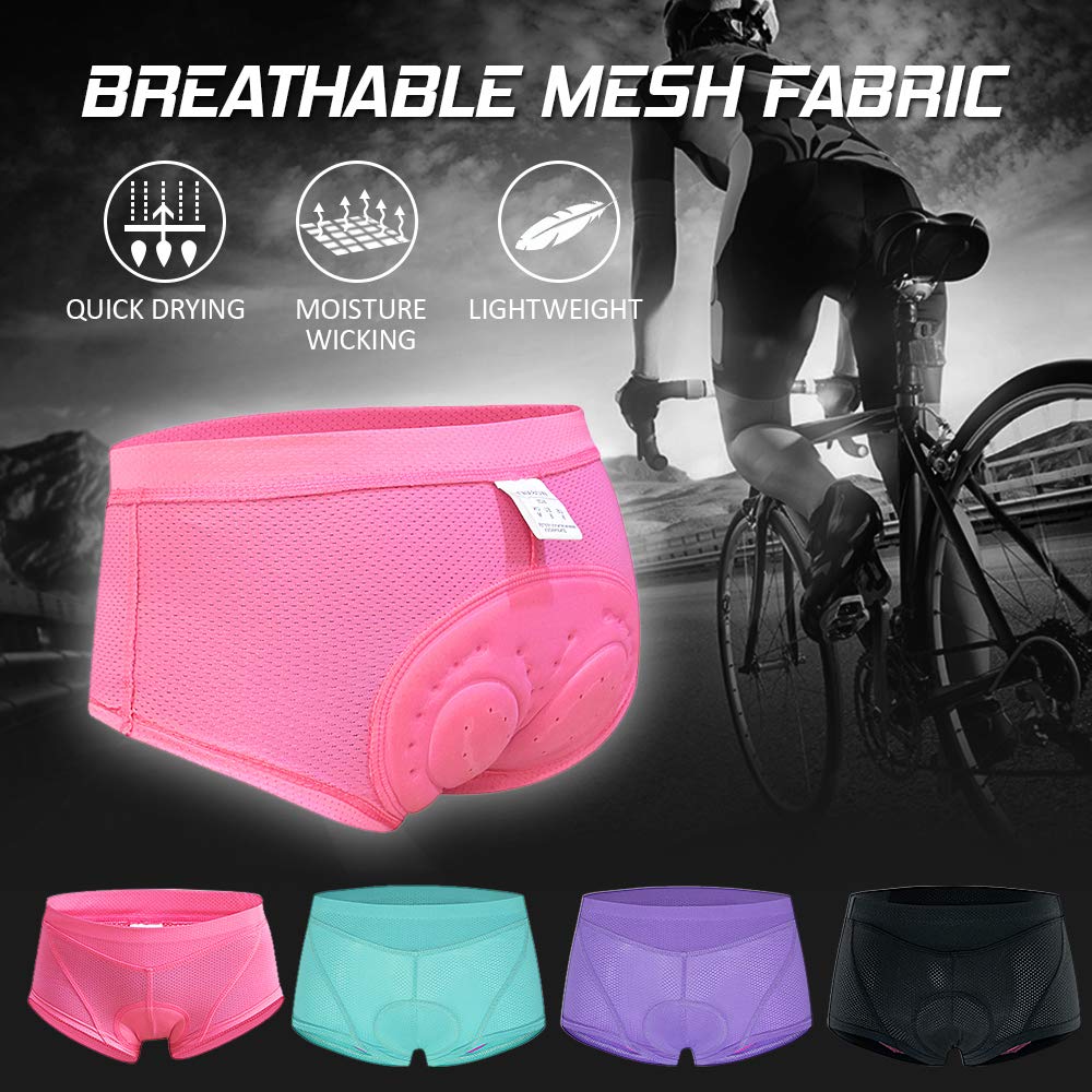 Lixada Pantaloncini da Bici da Donna con Imbottitura in Gel 3D Traspirante Intimo MTB da Ciclismo Donna Morbido Antiurto Mutande Bici, S/M/L/XL