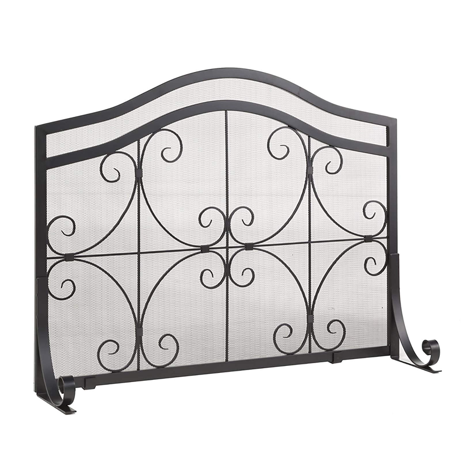 Buy Heavy Duty Fire Screen Arched Design, Wrought Iron Single Panel