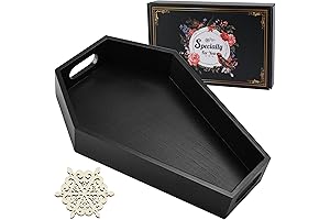 Goargif Spooky Coffin Serving Tray Halloween Party Decoration