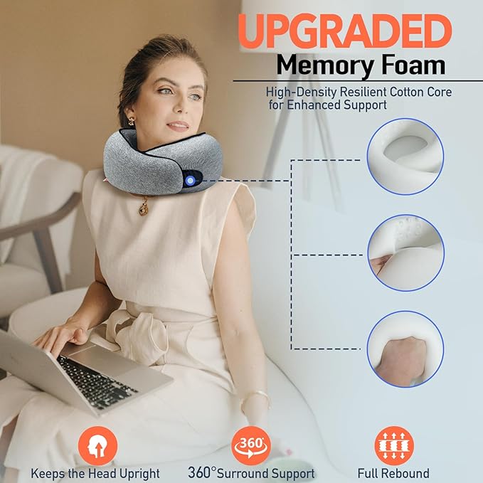 Almohada de viaje Espuma viscoelástica ergonómica miniatura 4