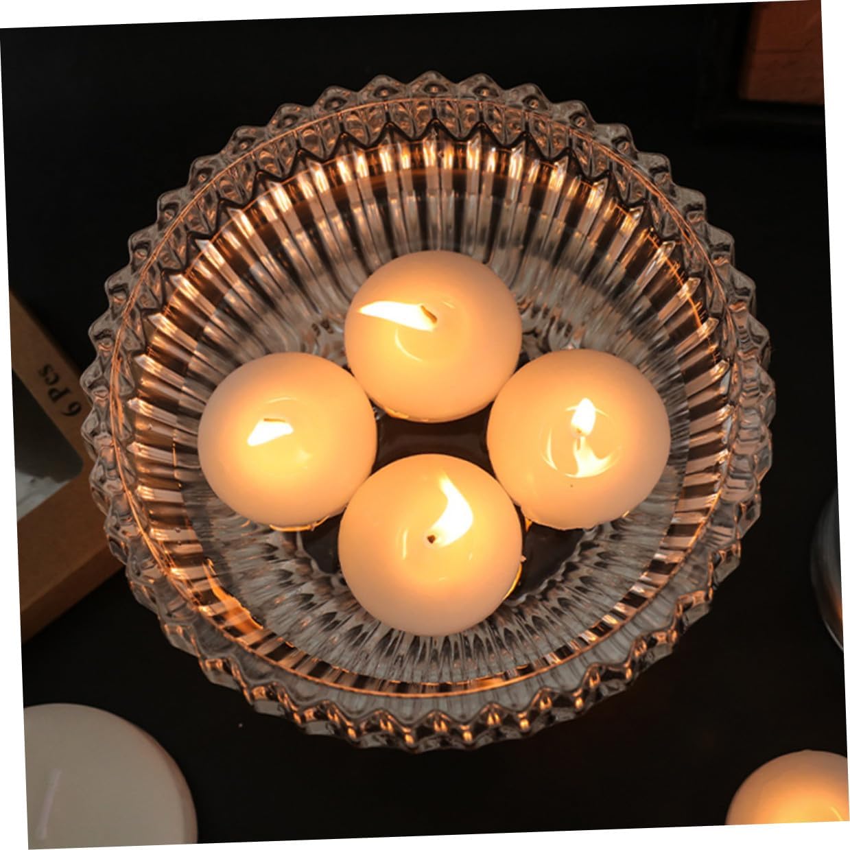Floating Tea Candles Unscented Round Votive Candles 4.5x2.5cm Small Size 6pcs for Wedding Reception Romantic Dinner and Pool Party Decorations