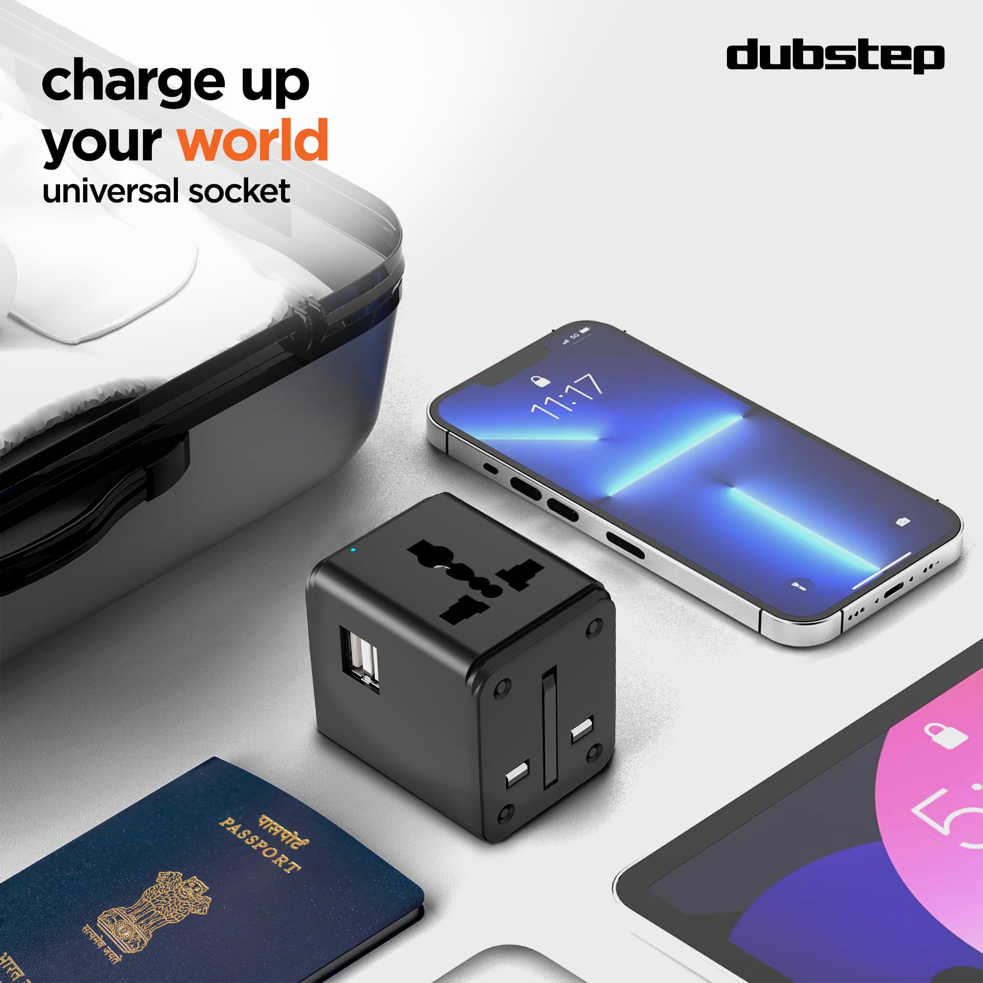 Dubstep Voyager Travel Adapter - Universal Worldwide Charger -8