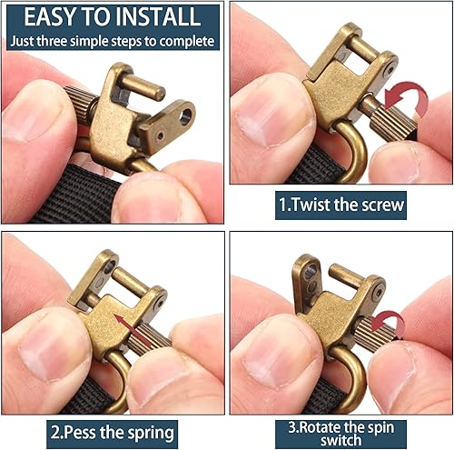 Miniatura 17 de VVAAGG Sling Swivel Mount 1 1.25 1.5 pulgadas dos puntos Sling fijación clips Negro