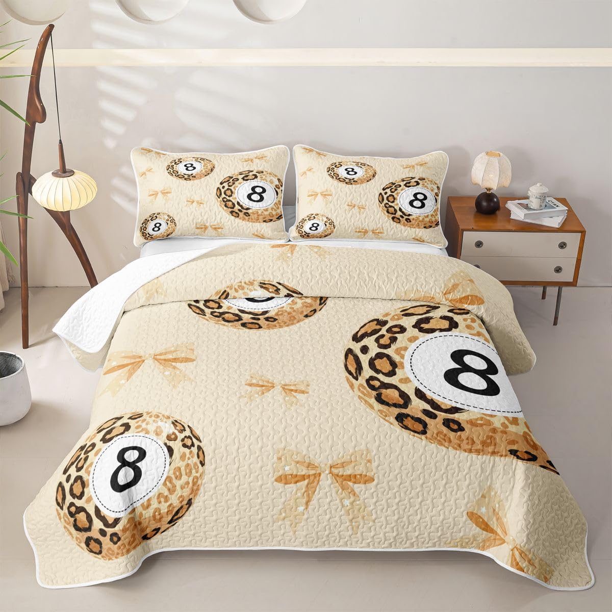 jejeloiu Lucky 8 Ball Quilt Sets Queen Size Lips Stars Bows Print Kids Boys Girls Quilts with 2 Pillowcases Soft Blue Cloud Bedspread Coverlet Set Y2K Aesthetic Lightweight Bedding