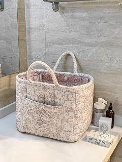 Fabric Storage Basket Boho Large Collapsible Floral Laundry Nursery Hamper Knitting Storage for Car Clothes Toys