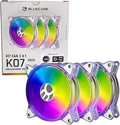 Kit 3x Coolers Fan Branco RGB 120mm para PC Gamer 3,4W 39 CFM 1200 RPM