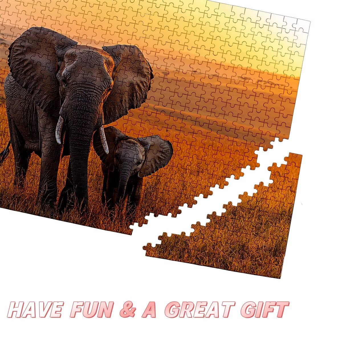 Puzzle 4000 Teile Elefant, Wiese Puzzle 4000 Teile Erwachsene, Klassische Puzzles für Erwachsene, Challenging Puzzel für Die Ganze Familie, Holzpuzzle Geschenke für Frauen, Deko Wohnzimmer -3748