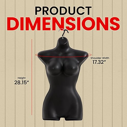 Miniatura 2 de Topmaster Soporte para traje de baño femenino, torso de maniquí femenino duradero, ligero y portátil, soporte para camisa de medio cuerpo con gancho