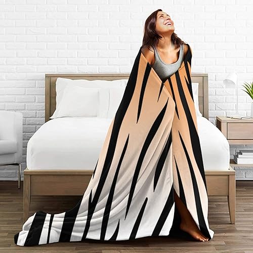 Miniatura 4 de Manta de microfibra ultrasuave con patrón de tigre, manta de microfibra de lujo para todas las estaciones, manta cálida para ropa de cama, sofá y