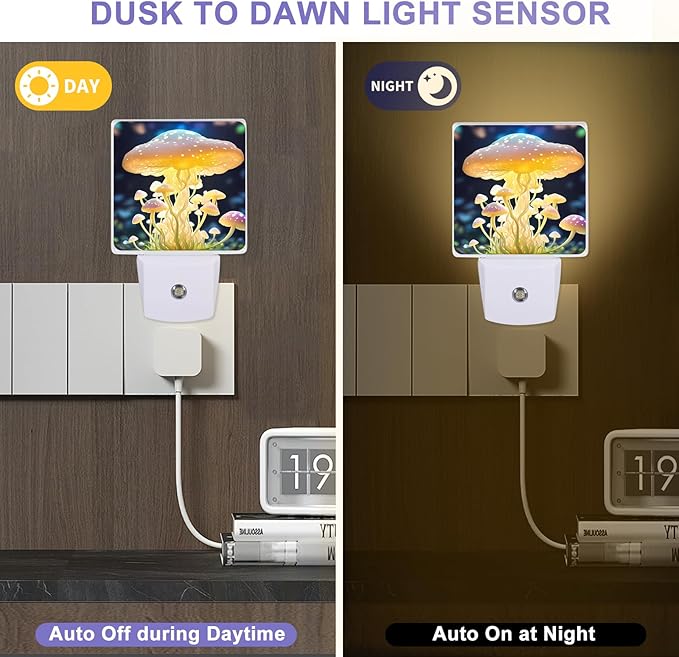 ToBeAce 8 Pack Sublimation Acrylic Night Lights Blanks, Plug Into Wall, Dusk to Dawn Sensor, LED Personalized Night Light for Crafts, Gifts, Bedroom, Bathroom, Hallway, Warm White (Square) photo 6