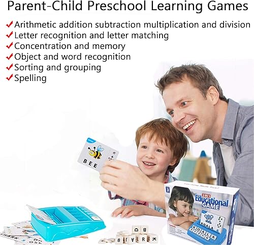 Miniatura 2 de Juguetes educativos de aprendizaje 2 en 1 juegos de letras y números a juego para niños y niñas tarjetas de reconocimiento de palabras a la vista