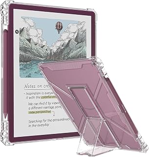 Case for 11 Inch Kindle Scribe (3rd Generation) - 2025 Release, Slim Transparent Protective Cases with Built-in Stand & Inner TPU Bumper