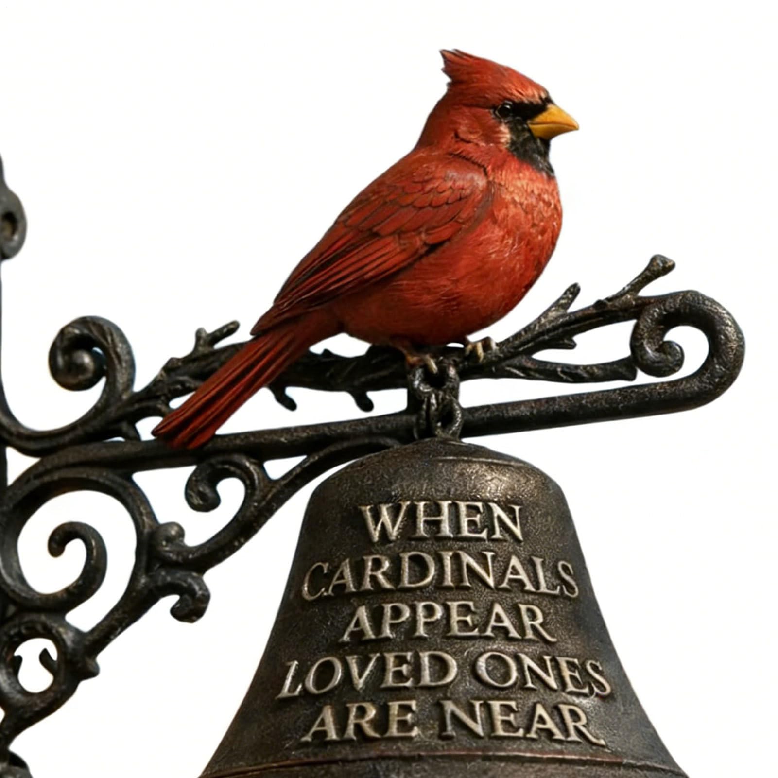 Campana Da Giardino Commemorativa Cardinale, Con Simbolo Eterno Di Calore, 20 Cm, Campana Per Uccelli Rossa, Decorazione Del Cortile Della Fattoria, Design Affascinante Della Fattoria, Per Ranch, Fatt