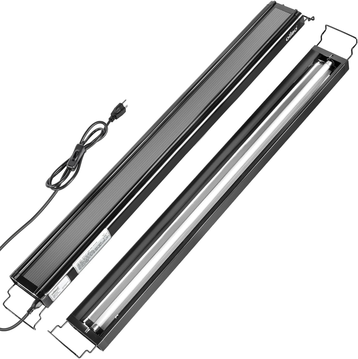 OiiBO T5 HO Reptile Light Fixture UVB Lighting Combo Kit, Reptiles Terrarium Lamp Hood Light Fixture Include UVB 5.0 Rainforest Reptile Light for Chameleon Arboreal Geckos Lizard (39W)