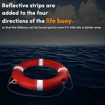 23/28 Life Ring, Life Preserver Ring with 98.4FT Water Floating Lifesaving Rope,Boat Safety Throw Rings with Reflective Tape,(Orange) - 2 Size