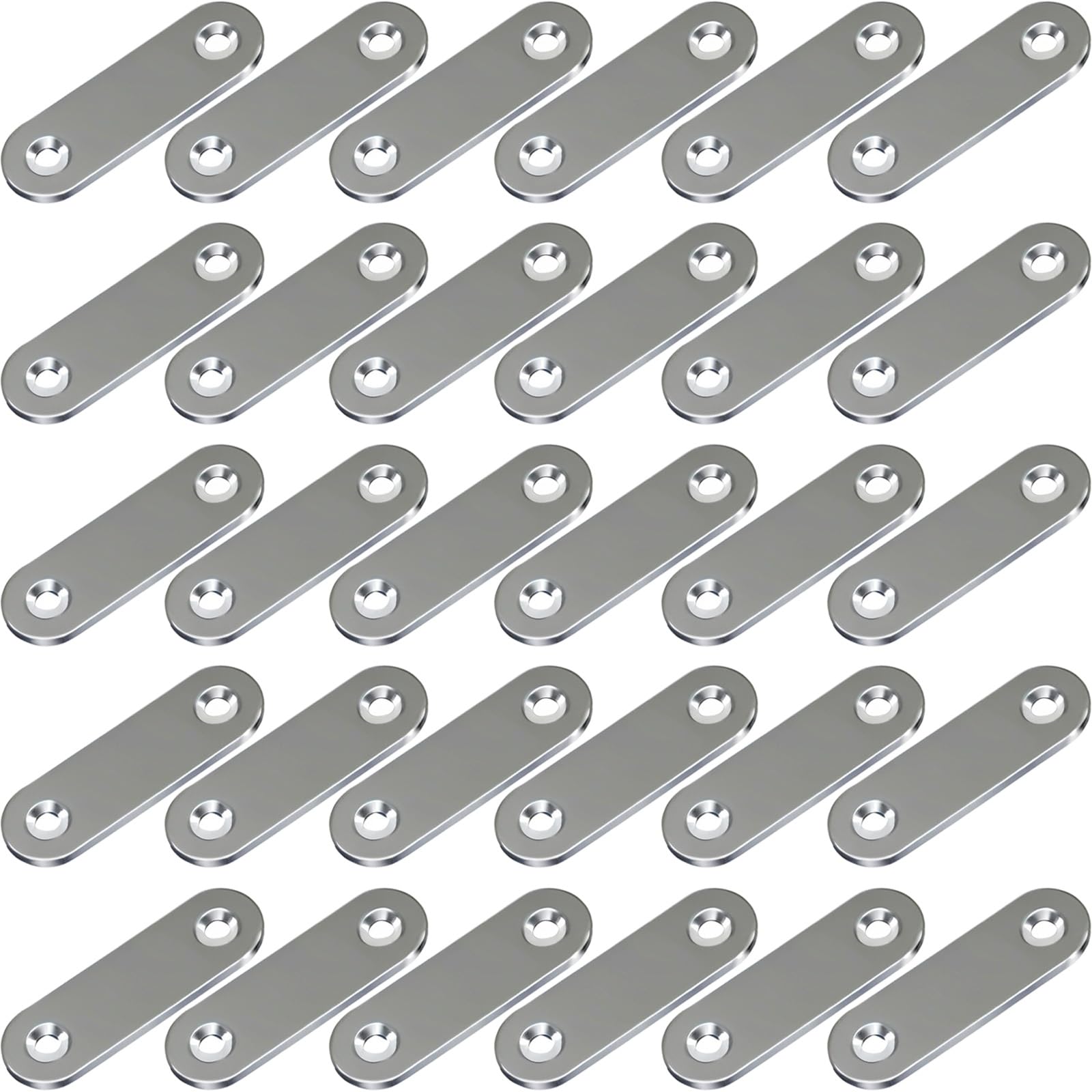 Photo 1 of 30 Pack Flat Mending Plates, 2 Inch Stainless Steel Straight Brace Brackets