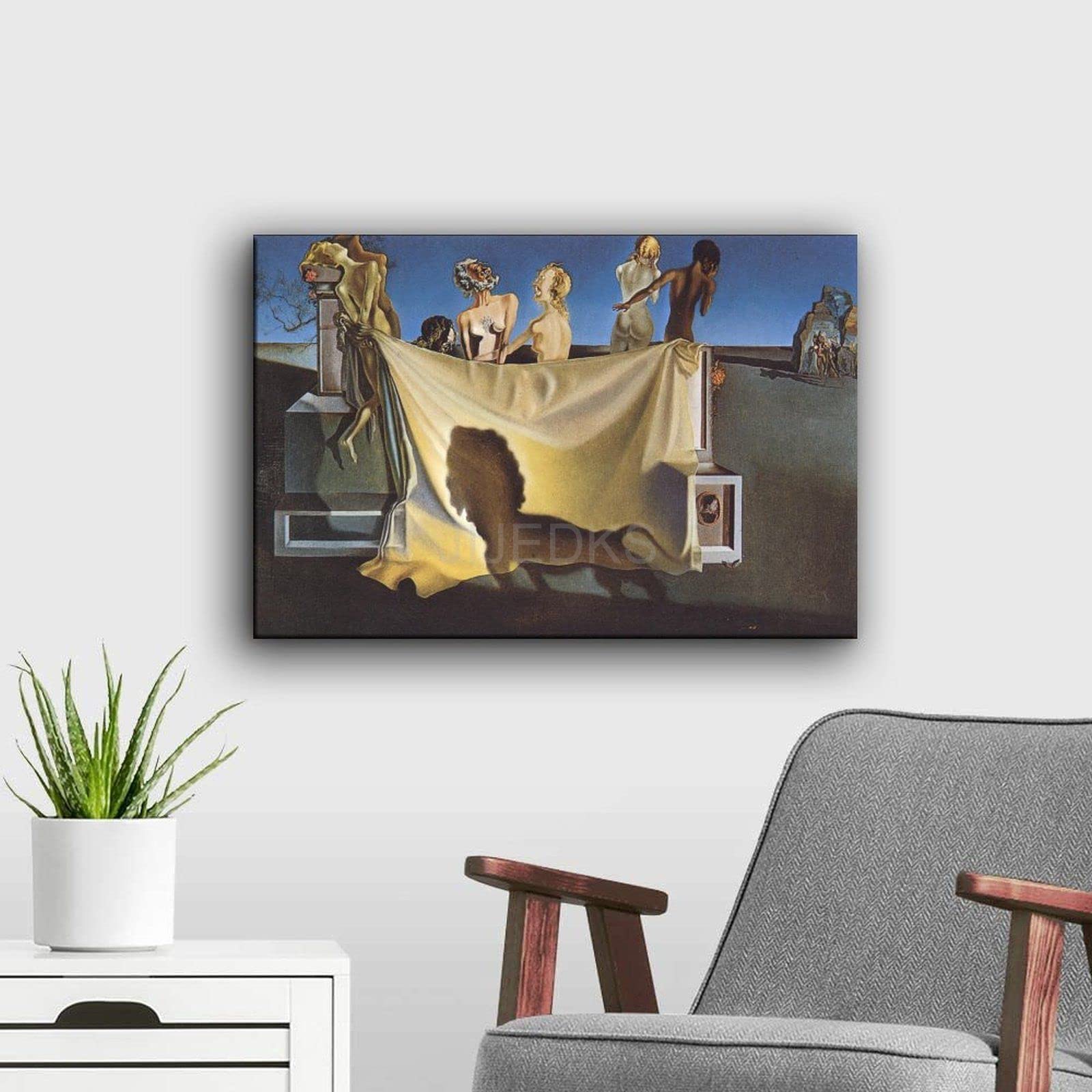 Stampa Su Tela Salvador Dalì - Il Mondo In Un Bicchiere Di Vino | Poster Artistico Per Arredo Soggiorno E Camera Da Letto | 30x45 Cm