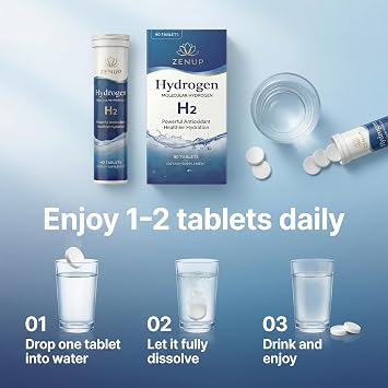 Hydrogen Water Tablets,H2 Molecular Hydrogen, Contain Magnesium and Hydrogen Molecules to Help Replenish Energy and Electrolytes 90 Tablets, 3 Months Supply