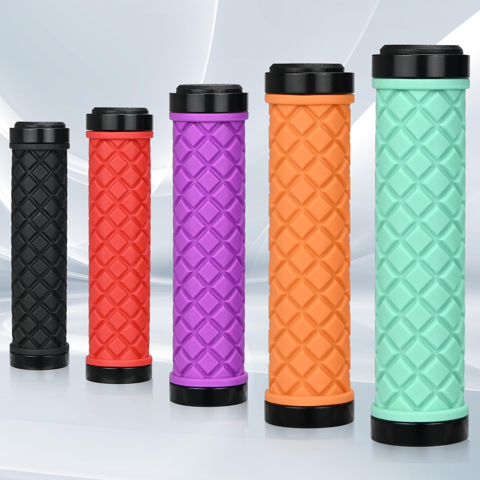 KOOOGEAR Manopole antiscivolo per manubrio bicicletta, ergonomiche, design Lock-On a due lati per bicicletta elettrica da 22 mm, bici da trekking, mountain bike, bici da turismo