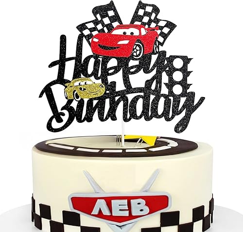 Vista 9 de MEMOVAN Decoración para Pastel de Auto de Carreras 2do Decoración para Pastel Two Fast Decoración para Pastel de Auto de Carreras Cumpleaños