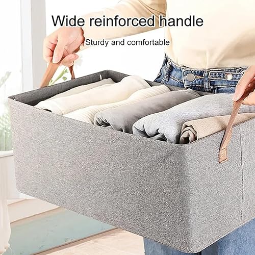 Miniatura 6 de Sistema organizador de cajas de almacenamiento plegables para armario, gran capacidad, resistente para organizar ropa, sábanas, juguetes, libros,