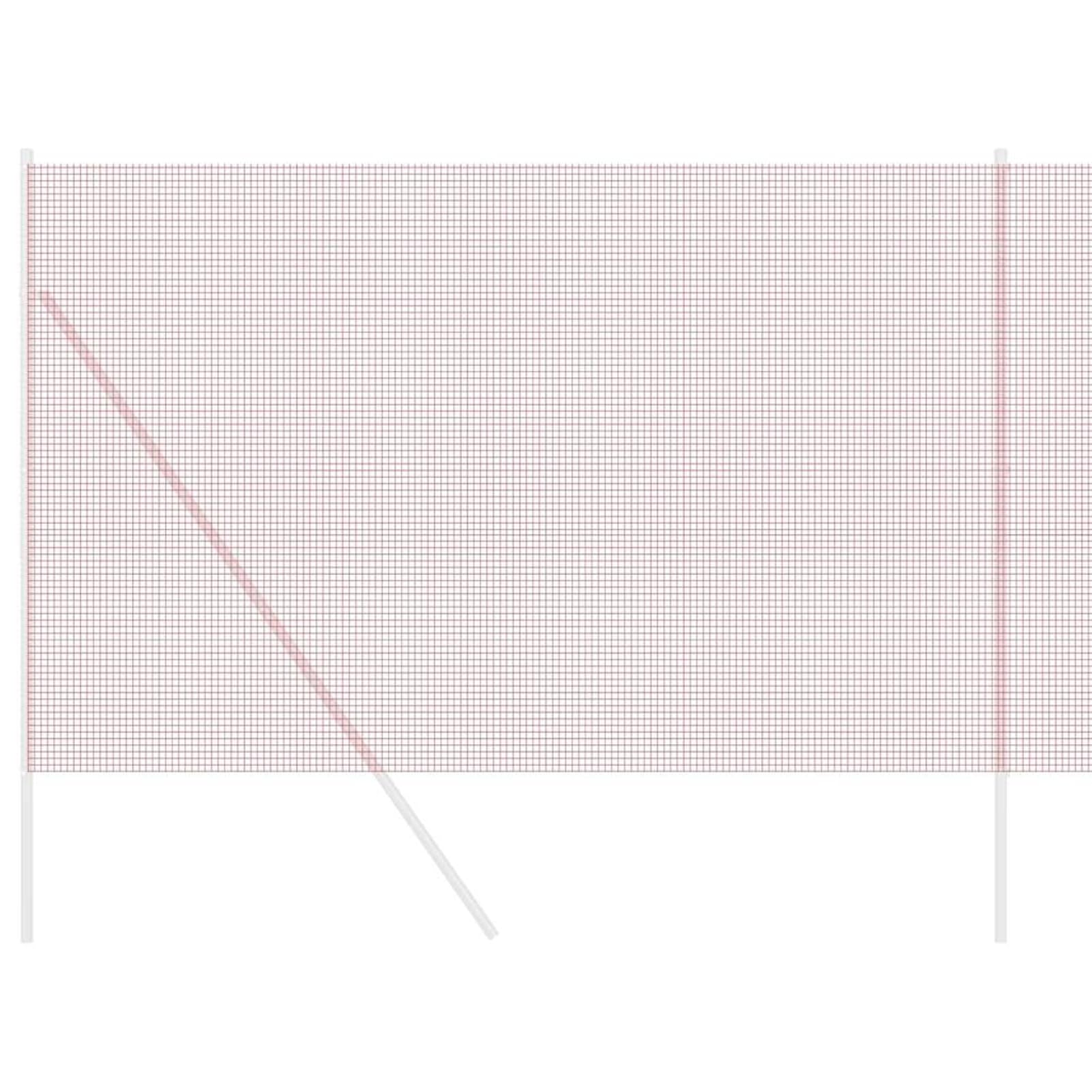 Gecheer Geschweißter Drahtzaun Rot 1.5x25 m Stahl PVC-beschichteter Metalldraht Spanndraht für Zaun Garten Basteln