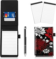 Vista 19 de Juego de 4 soportes para bloc de notas de tamaño de bolsillo, de piel sintética, mini bloc de notas con 2 bloc de notas pequeños y lápiz capacitivo