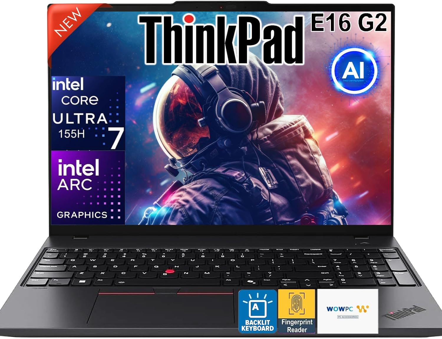 Lenovo ThinkPad E16 G2 16″ AI Business Laptop, Intel Core Ultra 7 155U (>i7-1370…