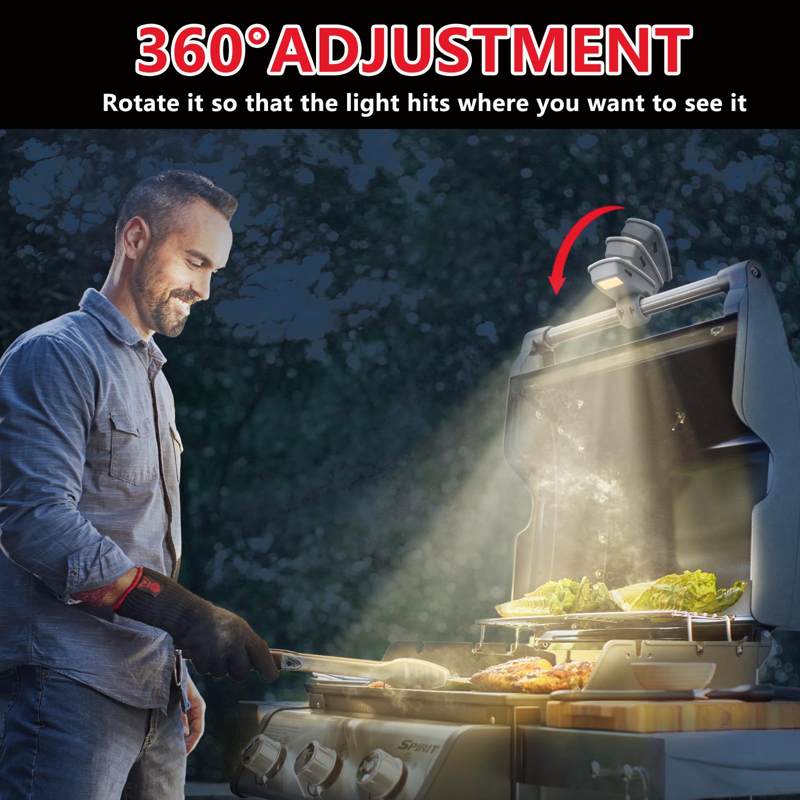 BBQ Grill Light Outdoor, Grillzubehör für Outdoor Grill für Weber Grillzubehör - Grau