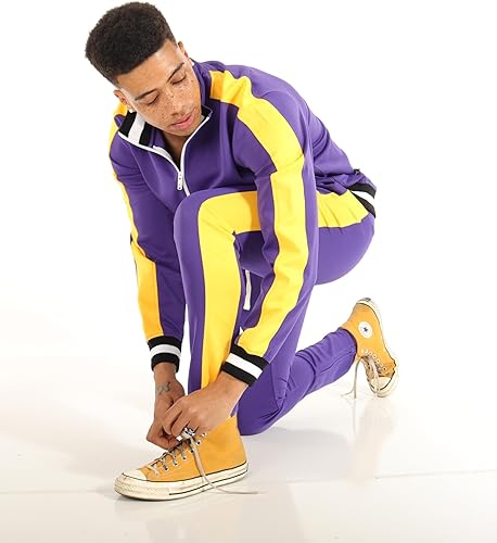 Miniatura 6 de SCREENSHOT - Pantalones de pista S41700 para hombre, ajuste premium, atlético, fitness, estilo de vida, parte inferior clásica