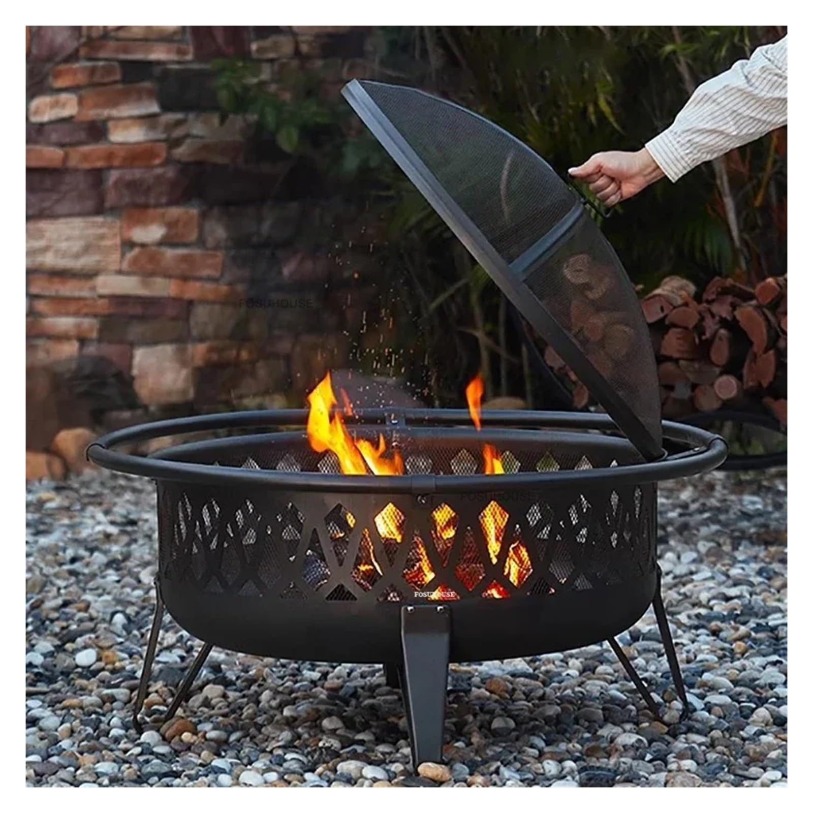 Gartenbedarf Outdoor Camping Lagerfeuer Ofen Winter Terrassenheizungen Kreative Zuhause Holzheizung Ofen Luxus Großer Garten Grill Outdoor Heizung (Paket 1)