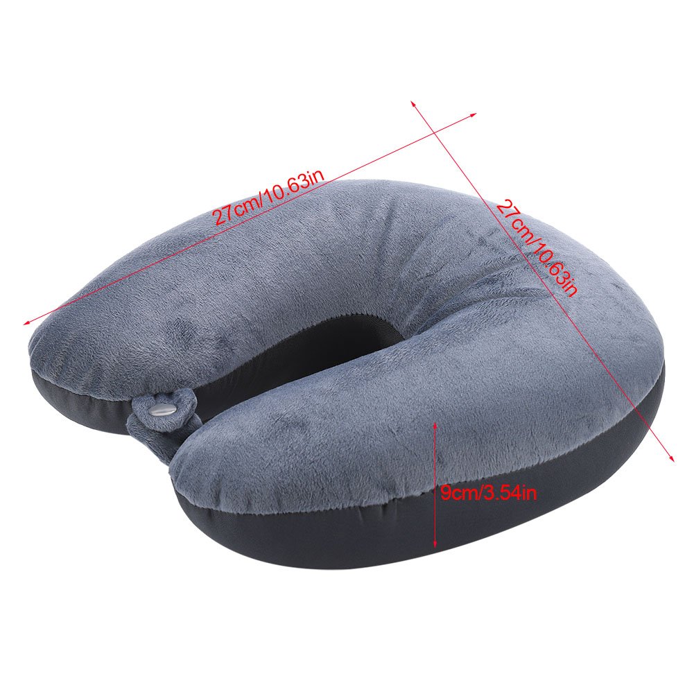 Quatish Cuscino Da Viaggio Memory Foam Con Supporto Mentale E Fibbia, Per Aereo E Auto, Lavabile