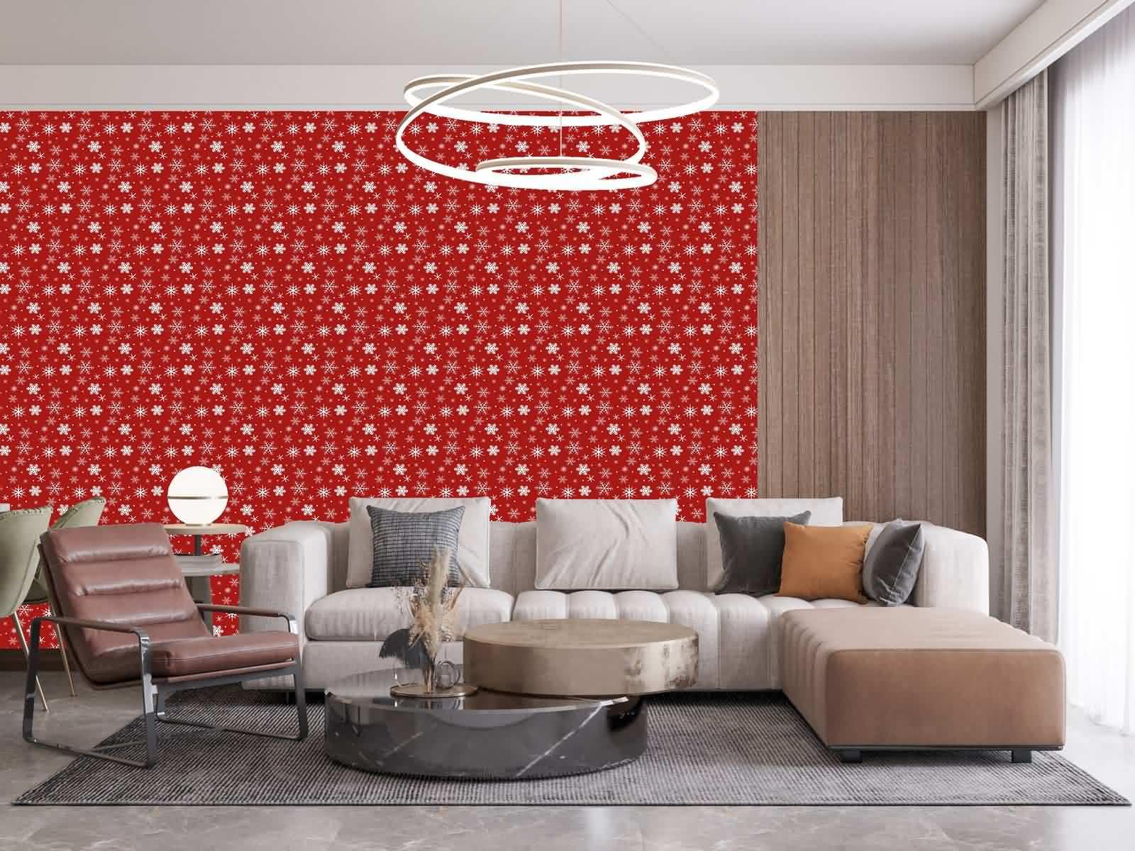 Tapeta do jadalni neutralne meble książka czerwony Boże Narodzenie 45 x