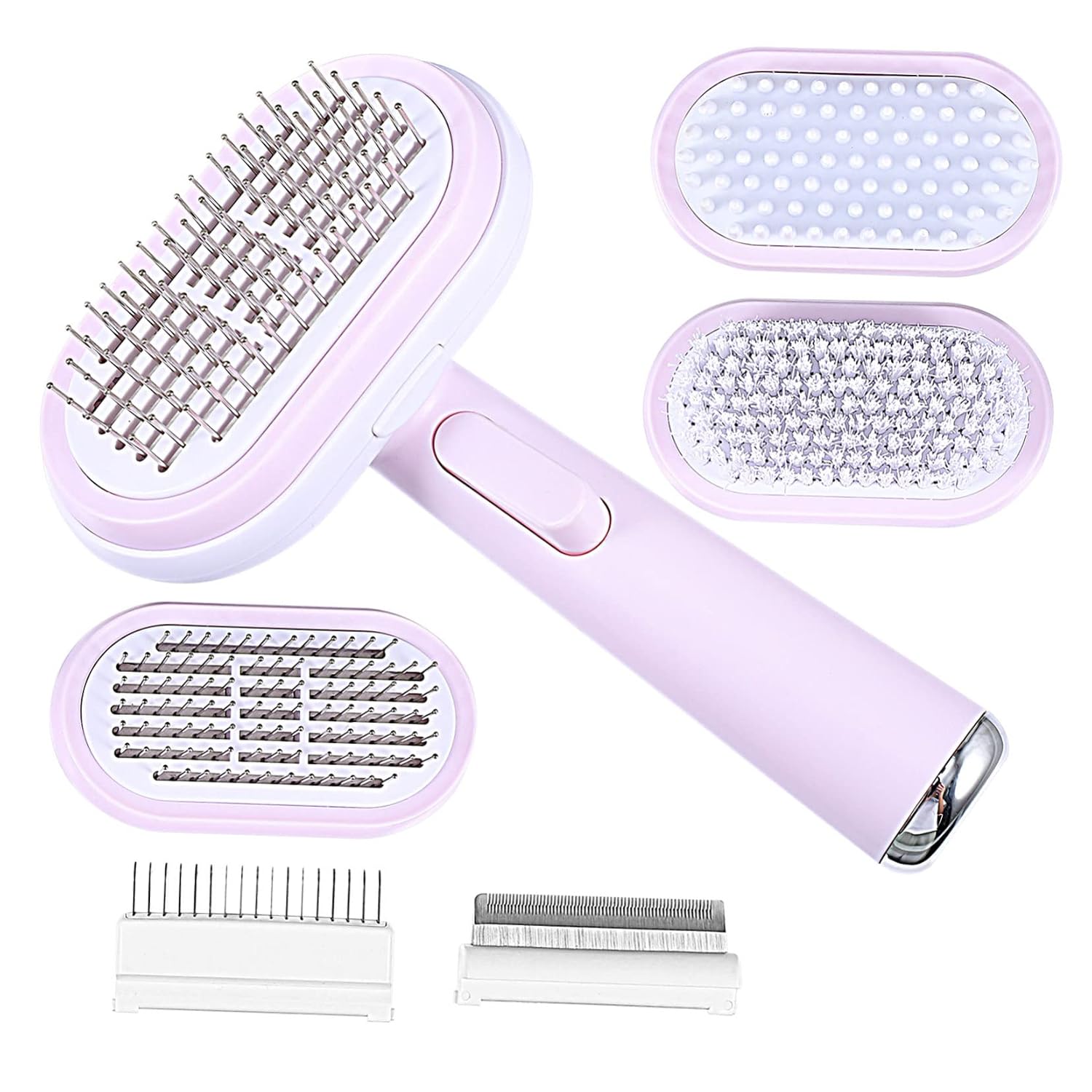 Angoily Cat Grooming Brush with Replaceable Multifunctional Pet Hair Deshedding Tool for Cats and Dogs Soft Material Easy Massage and Grooming