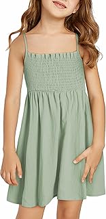 Tween Girls Cotton Sundresses Adjustable Strap Dresses Size 4-15 Years - Buy now