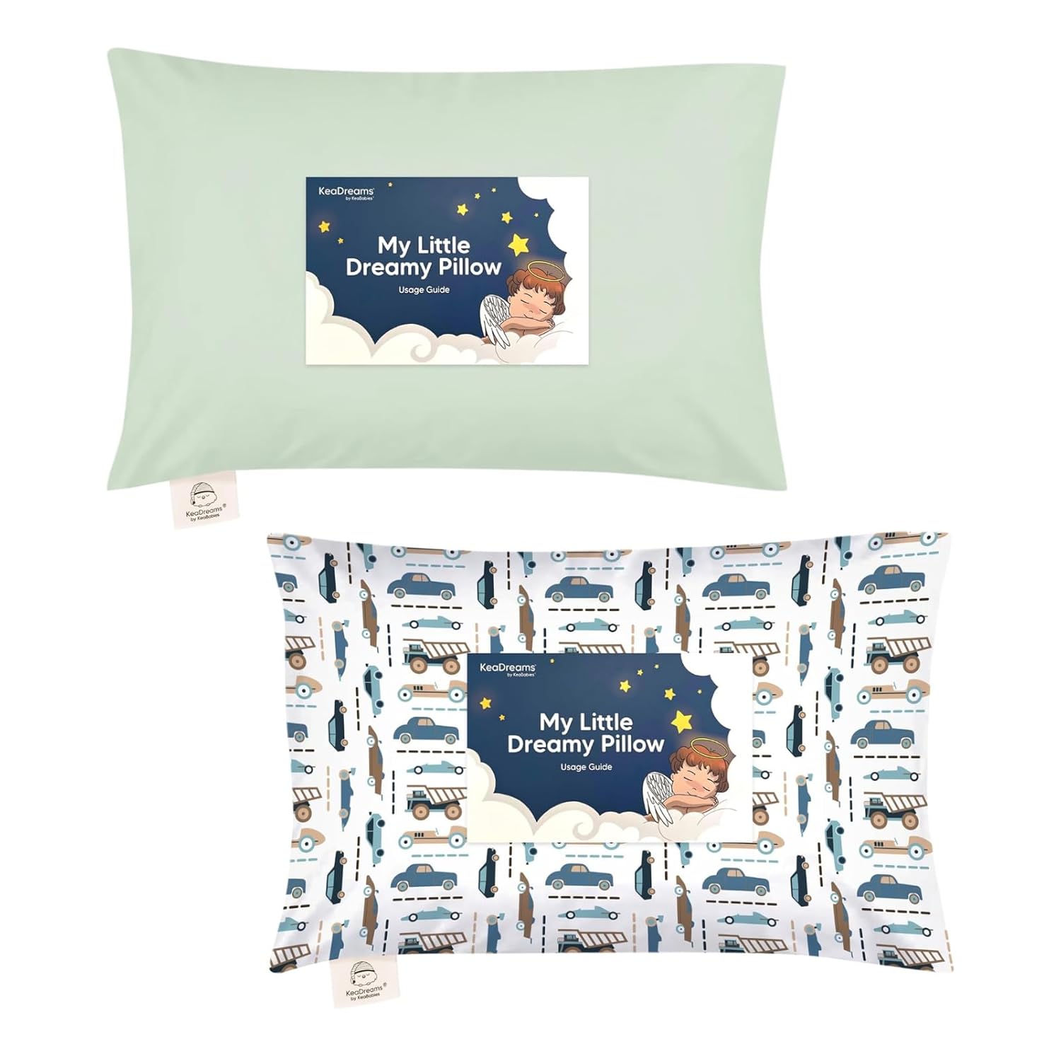 KeaBabies Toddler Pillow with Pillowcase - 13x18 My Little Dreamy Kids Travel Bed Pillows for Sleeping, Cotton Small Pillowcase, Soft & Breathable, Machine Washable, Toddlers 2-5 Years Old